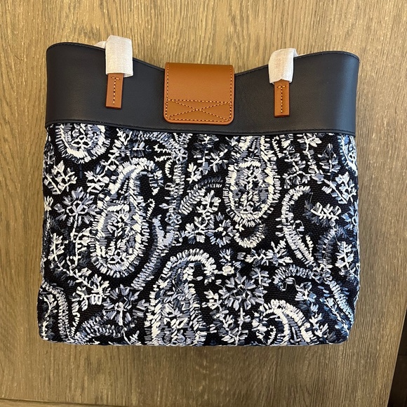 Spartina 449 Olivia Tote Marsh Boardwalk Tote NWT NEW Leather and Embroidered - Picture 9 of 11